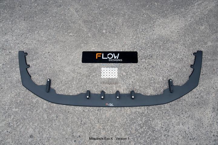 Mitsubishi Lancer Evo X Flow Designs Front Lip Splitter V1 NO Support Rods