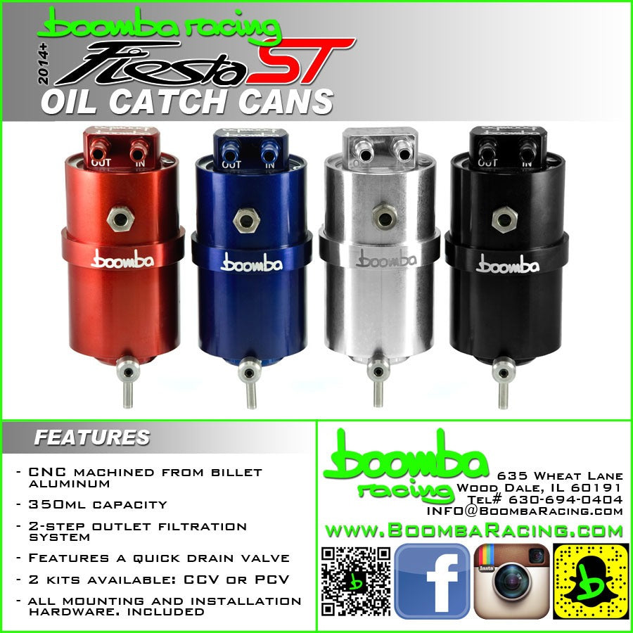 BoombaRacing Fiesta ST Stage 1 Oil Catch Can Kit (CCV)