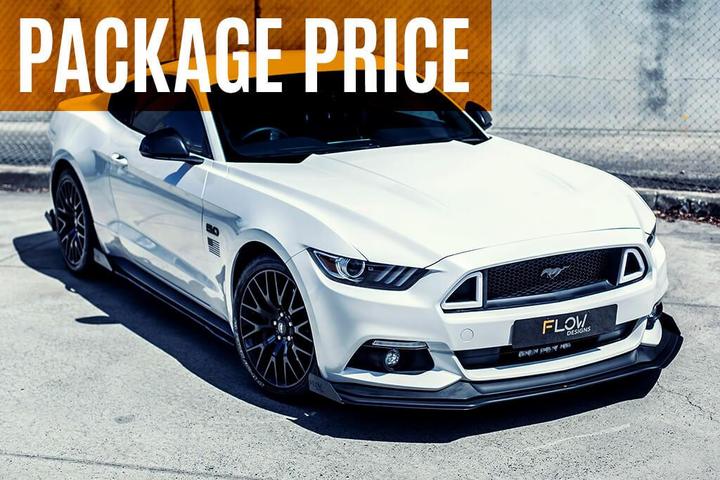 Ford S550 Mustang FM Flow Designs Full Lip Splitter Set - WITH Flow Lock Rear Diffuser &amp; WITH Accessories (2015-2017 Mustangs ON