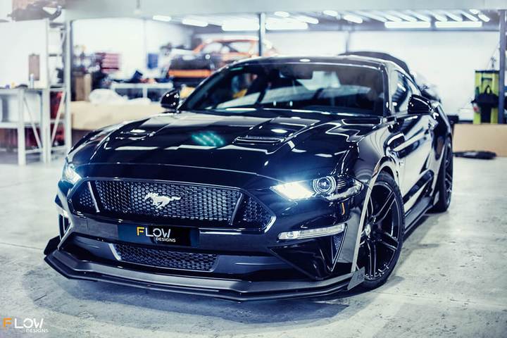 Ford S550 Mustang FM Flow Designs Full Lip Splitter Set - No Rear Diffuser/Valence &amp; WITH Accessories (2018-2019 Mustangs ONLY)