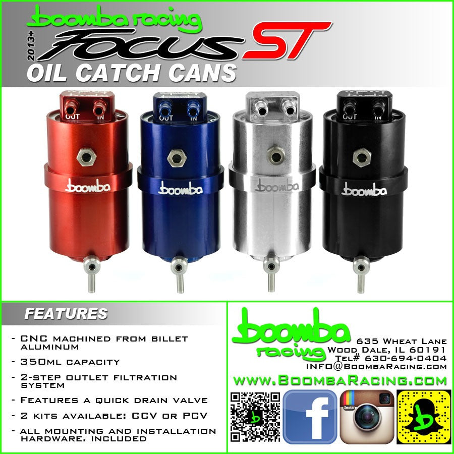 BoombaRacing Focus ST Stage 1 Oil Catch Can Kit (CCV)