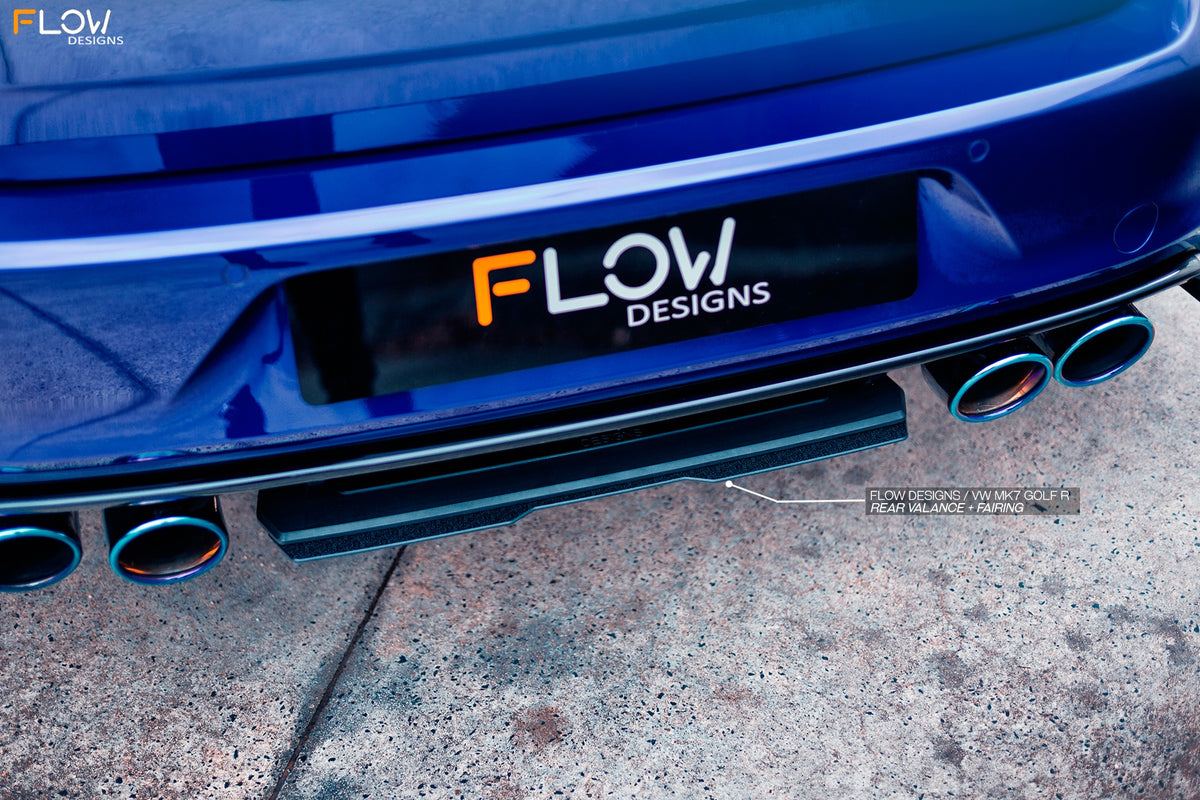 FlowDesigns MK7 Golf R Full Splitter Set - Option 2 (Front + Side + Rear Spats + Rear Valance &amp; Flow-Lock Fins + All Accessor