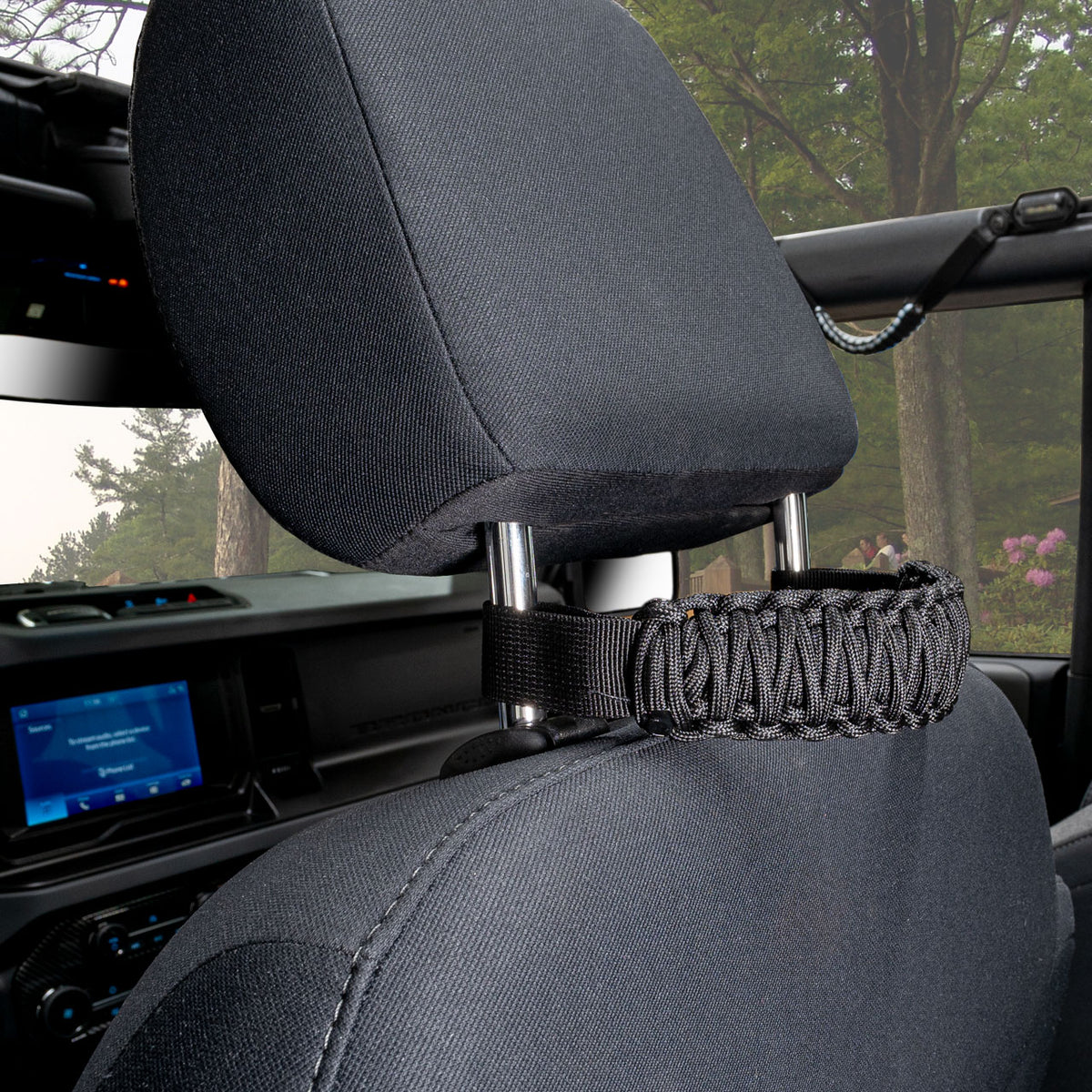 IAG I-Line Headrest Paracord Grab Handle Black for 21+ Ford Bronco