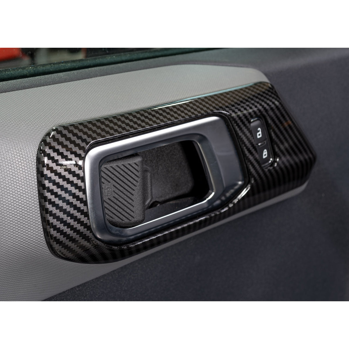 IAG I-Line 2pc Interior Door Handle Cover Gloss Carbon for 2021+ For Bronco Two Door