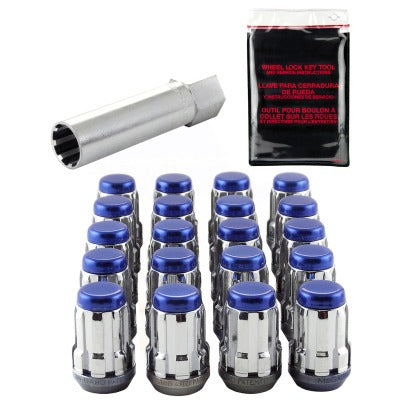McGard SplineDrive Tuner 5 Lug Install Kit w/Tool (Cone) M12X1.5 / 13/16 Hex / 1.24in. L - Blue Cap
