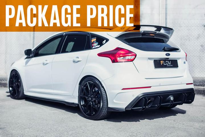 Ford Mk3 Focus RS Flow Designs Full Splitter Set w/ Flow-Lock Rear Diffuser &amp; All Accessories (USDM Only)