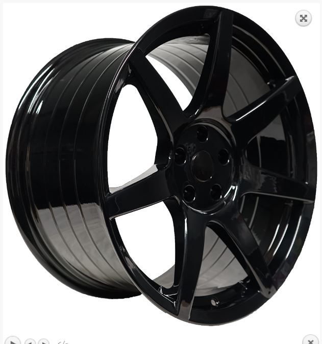 Project 6GR Seven Gloss Black Spun Forged Rims