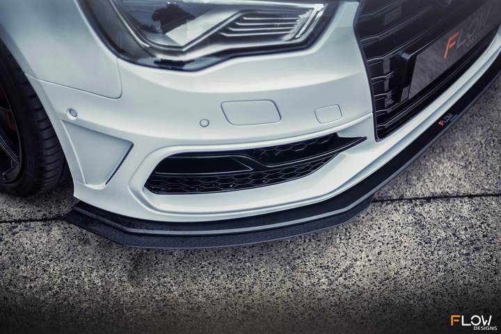 Audi S3 8V SportBack Flow Designs Front Splitter Extensions - Pair (Pre-Facelift) (2012-2019 Audi S3 8V SportBack models ONLY)