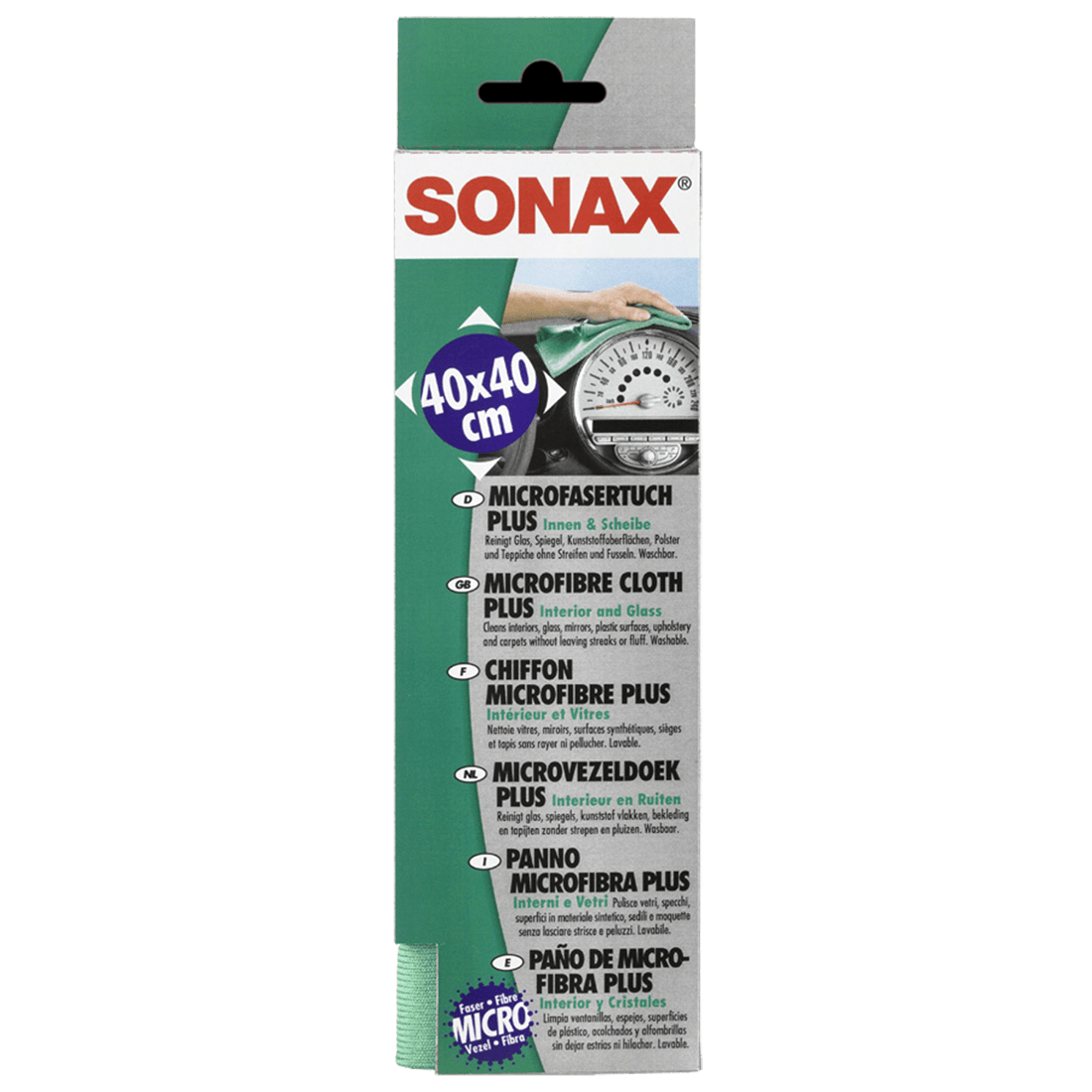 SONAX Green Microfibre Glass Cloth