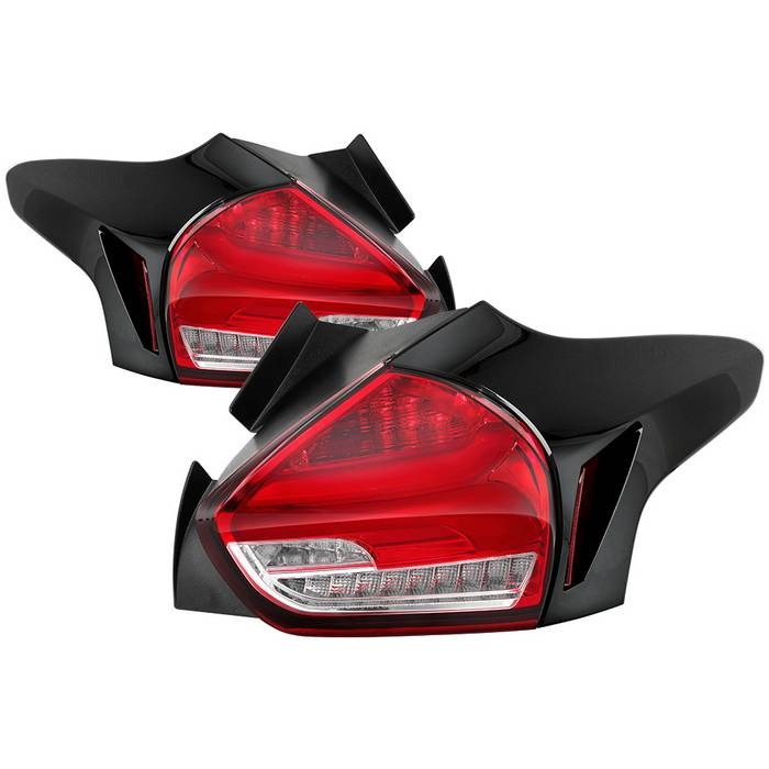 Ford Focus 5Dr Hatchback 15-17 Sequential LED Indicator LED Reverse LED Tail Lights - Black