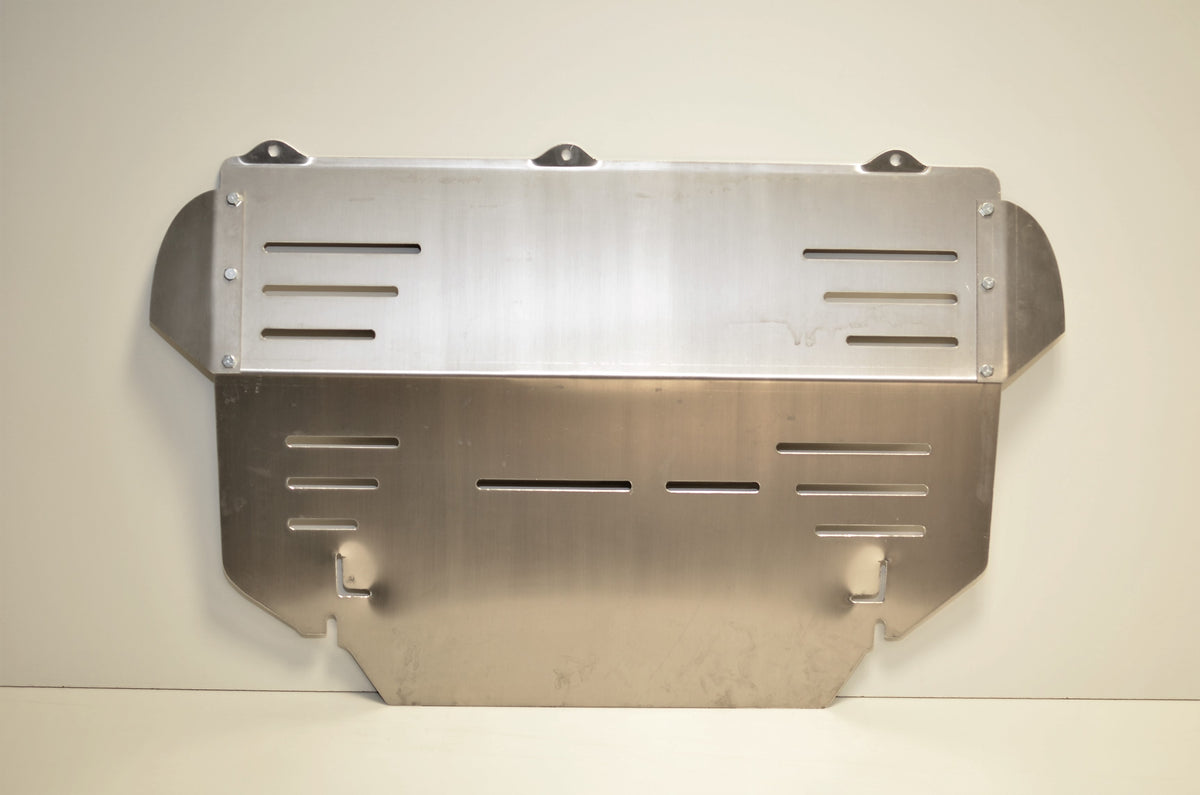 DMGFab Focus ST Aluminum Skid Plate w/ Front Traction Bar - Oil Door With Extra Cooling Slots
