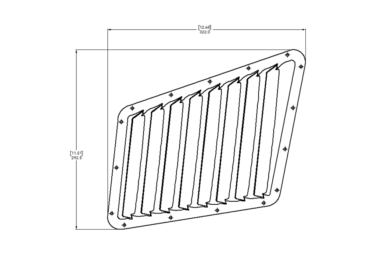 Ford Focus RS / ST Verus Engineering Hood Louver Kit (Black)