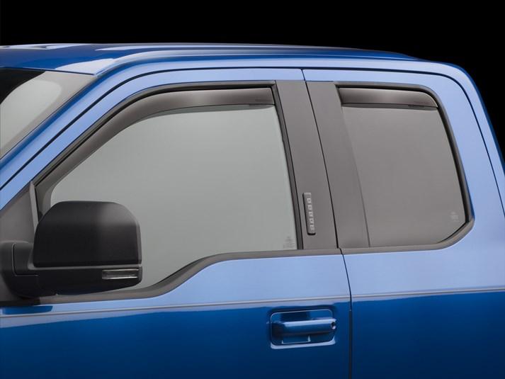 WeatherTech 2015+ Ford F-150 SuperCab Front and Rear Side Window Deflectors - Dark Smoke