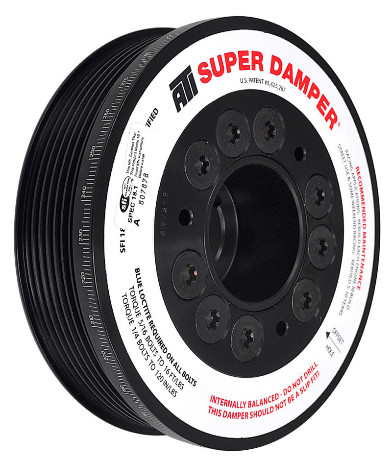 ATI Damper - 5.67in - Alum - 7 Grv - Honda K20 - Street - 02+ 2.0L - Civic Type-R / Acura RSX - 1Pc - ATI918477