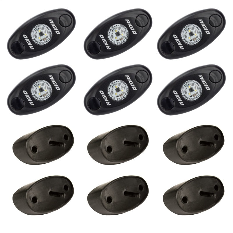 Rigid Industries Rock Light Kit- Amber (6 lights) - 400293 by Rigid Industries - angle view