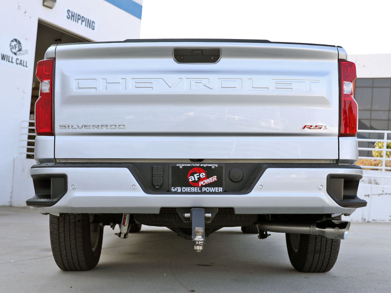 aFe Large Bore-HD 3in 409SS DPF-Back 20-21 GM Trucks L6-3.0L (td) LM2 - Polished Tip - 49-44128-P