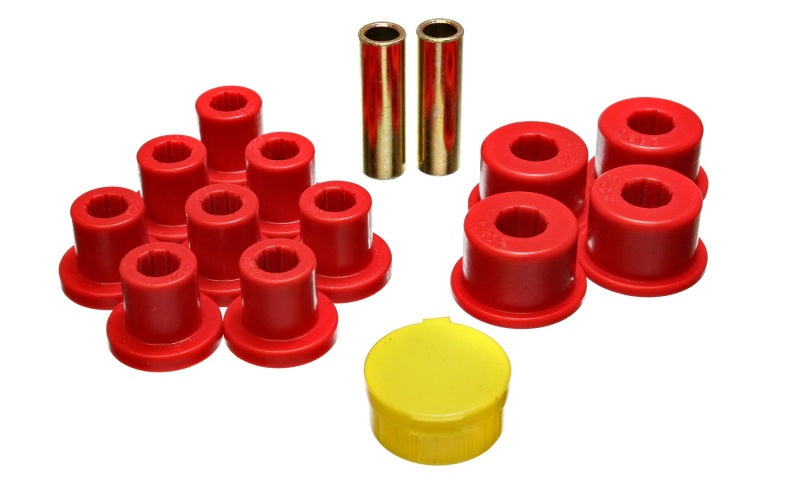 Energy Suspension 6/74-80 MG MGB Red Rear Leaf Spring Bushing Set - 10.2101R for 1963-1980 MG MGB - angle view