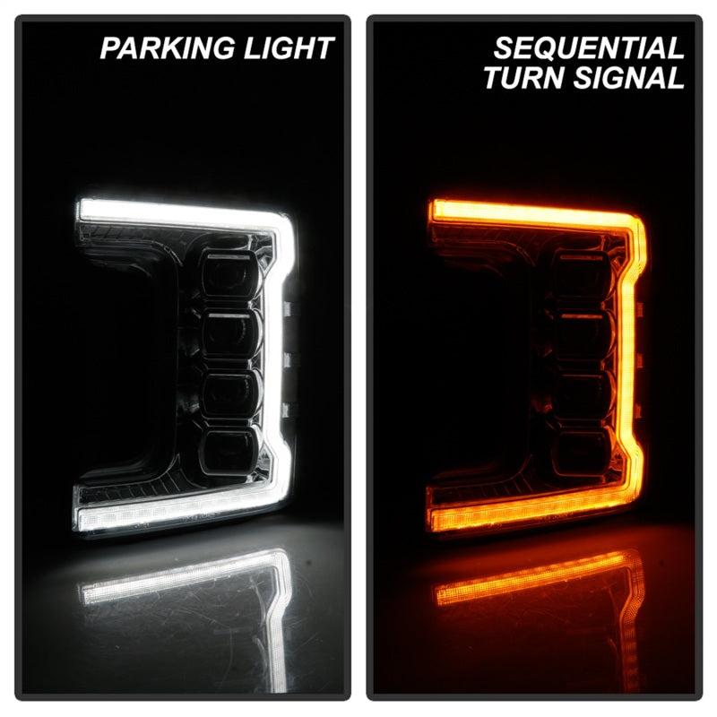 Spyder Ford F-250/F-350/F450 17-18 Full LED Headlights Black PRO-YD-FS17HALAP-SEQ-C - 5087447