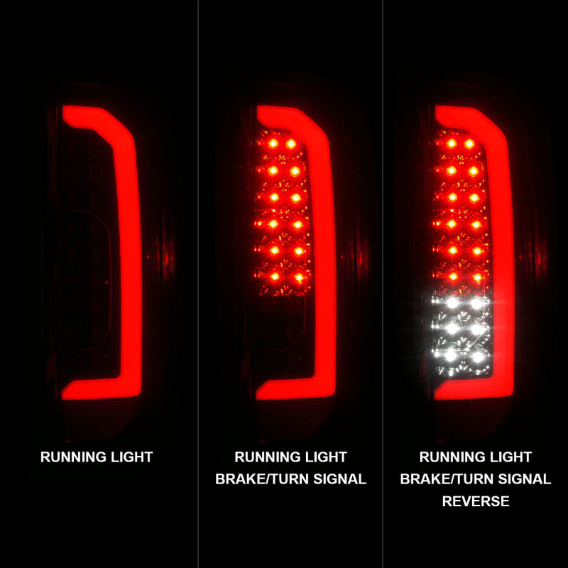 ANZO 15-21 Chevrolet Colorado Full LED Tail Lights w/ Red Lightbar Black Housing Smoke Lens - 311433