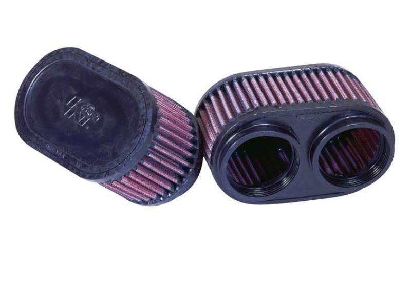 K&N Filter Universal Filter 2 3/4 inch Dual Flange GSXR Oval (2/Box) - RU-2922 for 1990-2003 Suzuki GSX600F Katana - angle vi