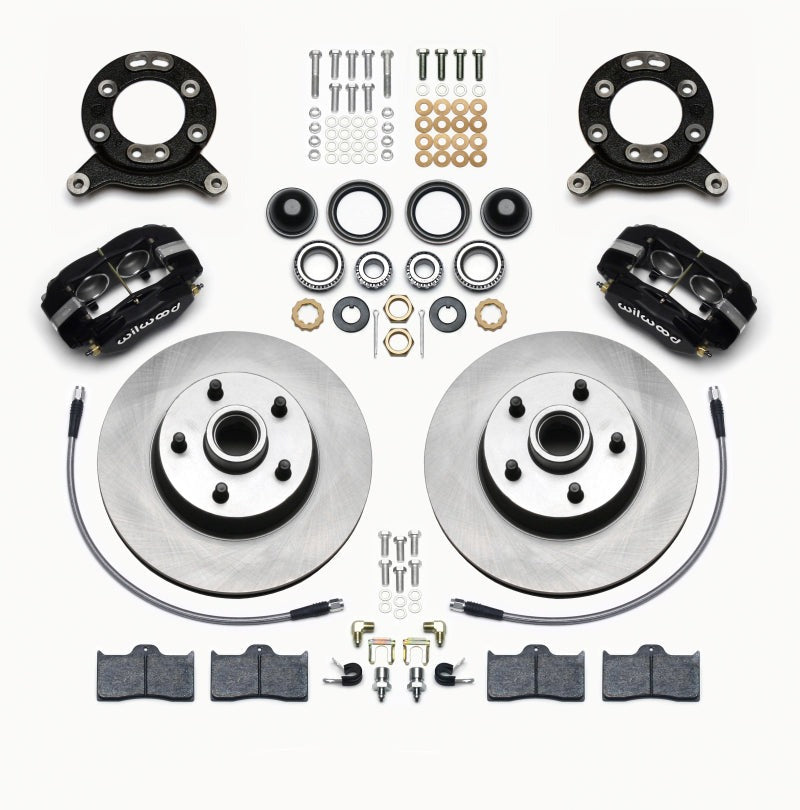 Wilwood Forged Dynalite-M Front Kit 11.30in 1 PC Rotor&amp;Hub 1965-1969 Mustang Disc &amp; Drum Spindle - 140-13476