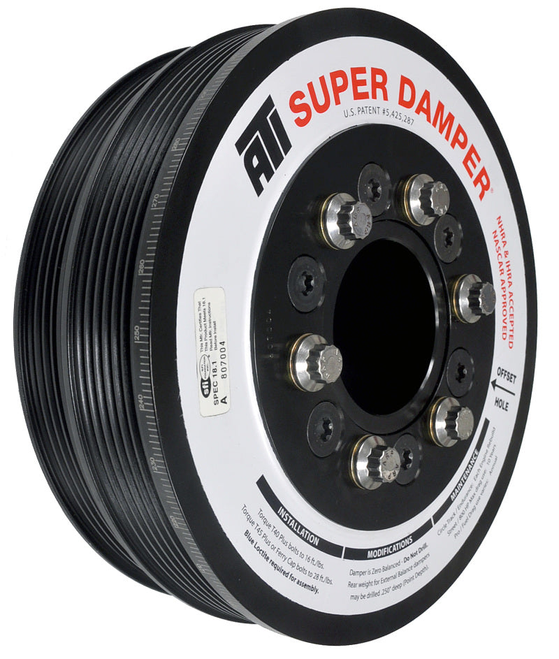 ATI Damper - 7.425in - Steel LW - 6/4 Grv - LS1/LS2 - F &amp; V Body - 6 Bolt - 3 Ring - ATI918853