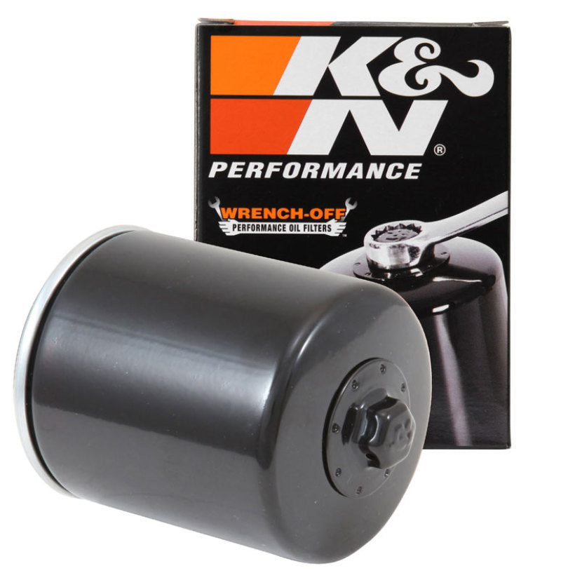 K&N Harley Davidson / Buell 3in OD x 4.063in H Black Oil Filter - KN-171B