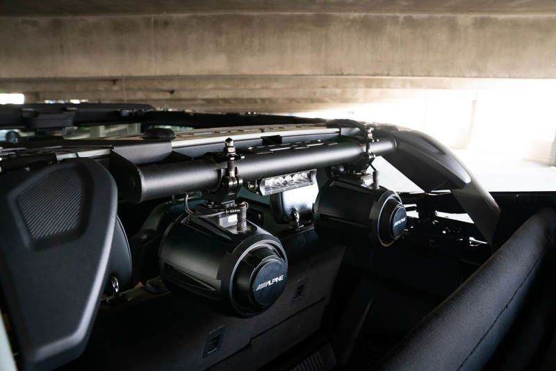 DV8 Offroad 21-22 Ford Bronco 4dr Rear Speaker &amp; Light Mount Bar - BRSB-01