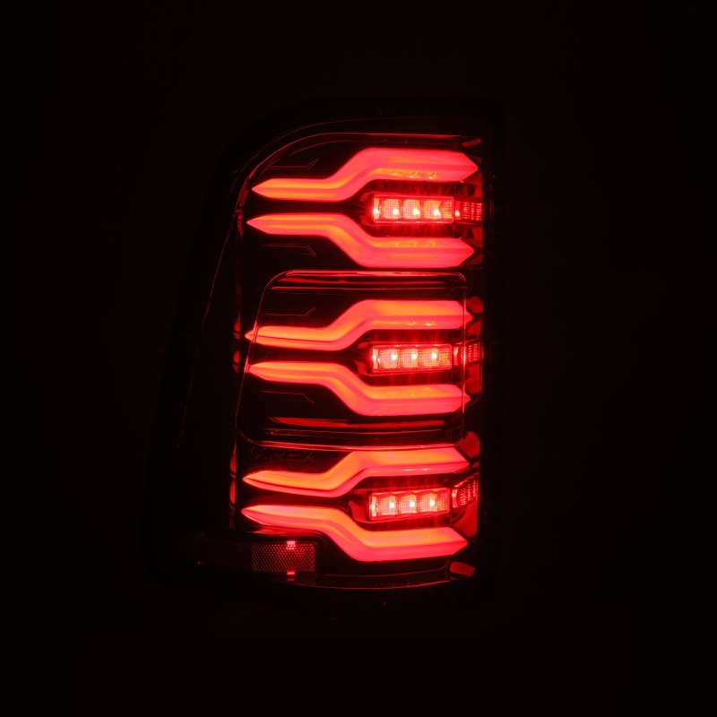 AlphaRex 19-21 Dodge Ram 1500 Luxx-Series LED Tail Lights Alpha-Black w/Activ Light/Seq Signal - 640030