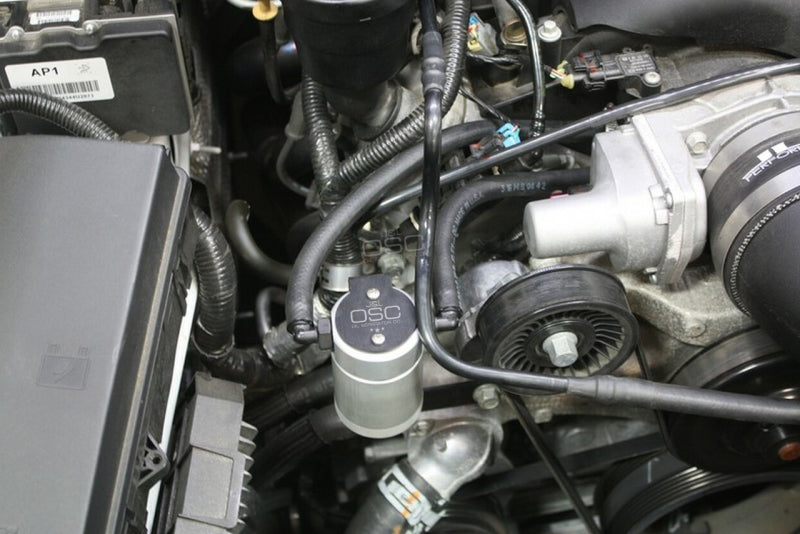 J&amp;L 10-15 Chevrolet Camaro LS3 6.2L Passenger Side Oil Separator 3.0 - Clear Anodized
