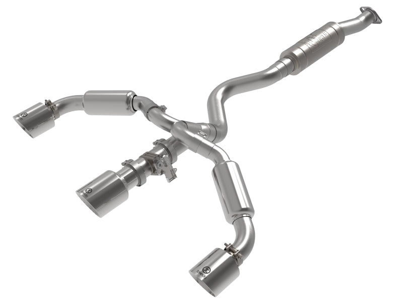aFe 23-24 Toyota GR Corolla L3 1.6L (t) Gemini XV 3in to 2-1/2in Cat Back Exhaust w/ Polished Tips - 49-36070-P