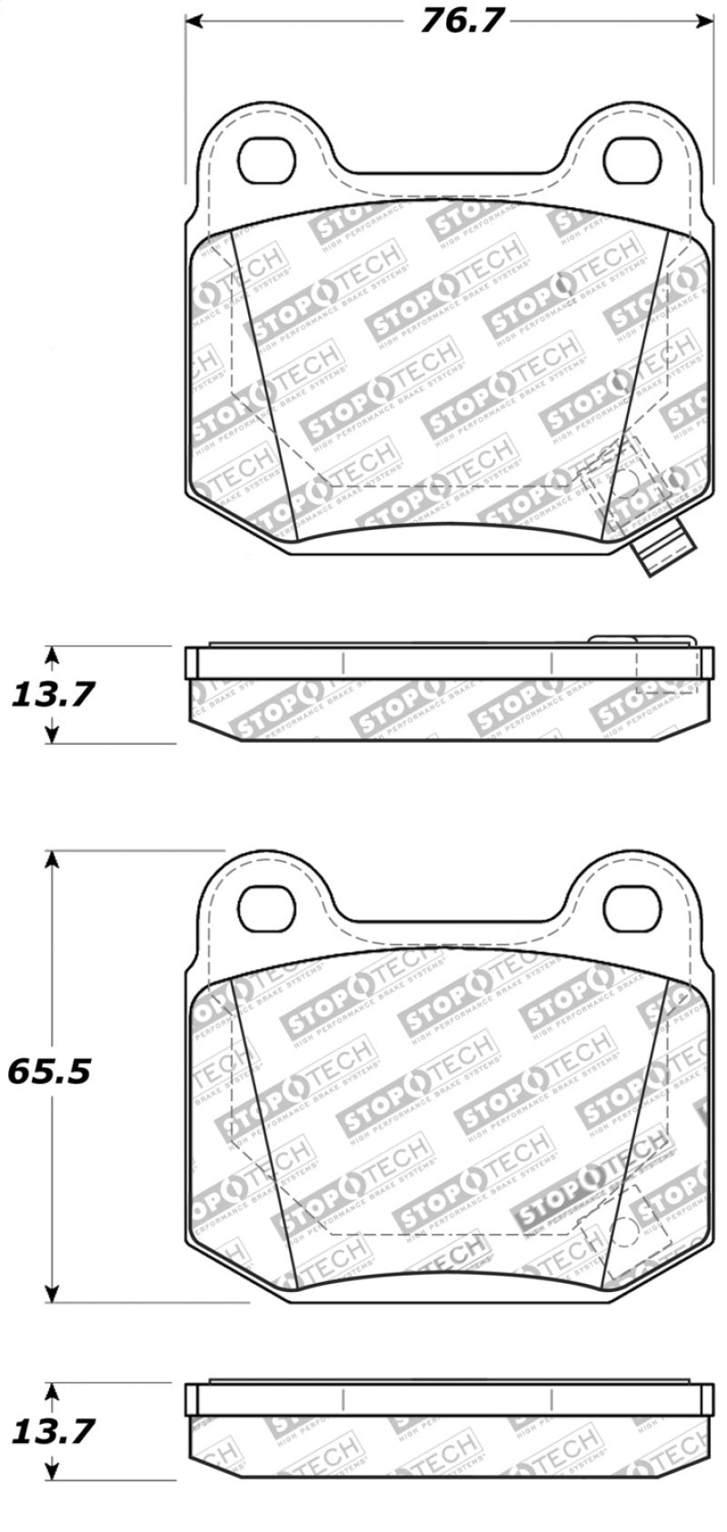 Clearance - StopTech Street Touring ST-22 2-Piston Rear Caliper Brake Pads - STO308.09610