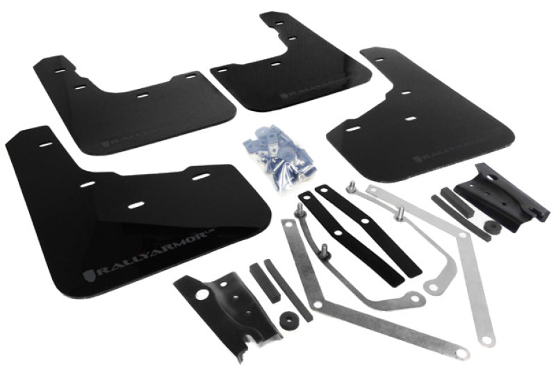 Clearance - Rally Armor 13-19 USDM Ford Fiesta ST Black UR Mud Flap w/ Grey Logo - RALMF29-UR-BLK/GRY