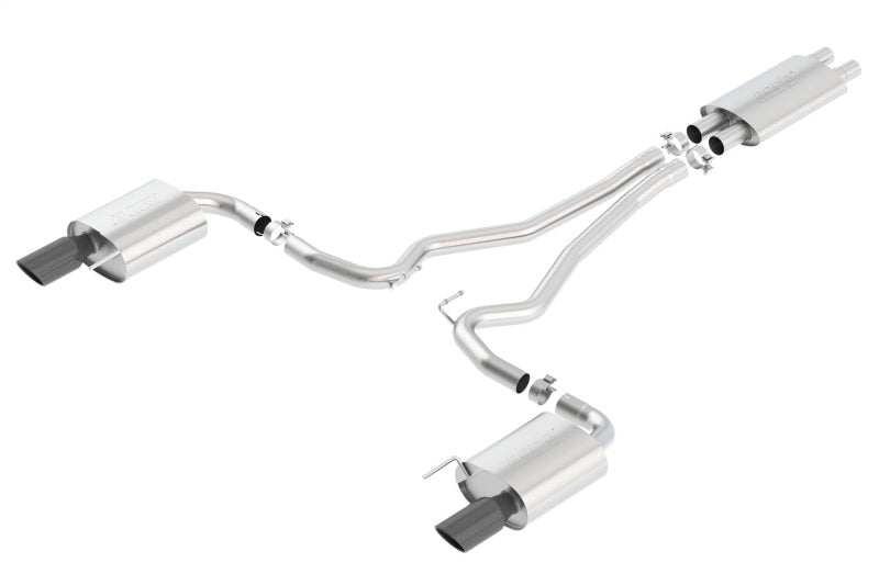 Borla Touring Cat-Back 15-17 Ford Mustang GT 5.0L V8 MT/AT 2.5in pipe Black 4in tip - 140589BC