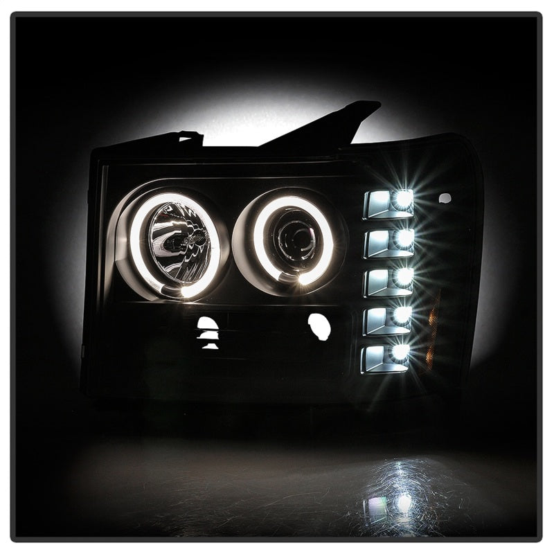 Spyder GMC Sierra 1500/GMC Sierra Denali 08-13 Projector LED Halo- LED All Blk PRO-YD-GS07-HL-BKV2 - 5086020