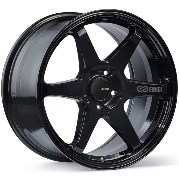 Enkei T6R 17x8 40mm Offset 5x114.3 Bolt Pattern 72.6 Bore Gloss Black Wheel - 539-780-6540BK by Enkei