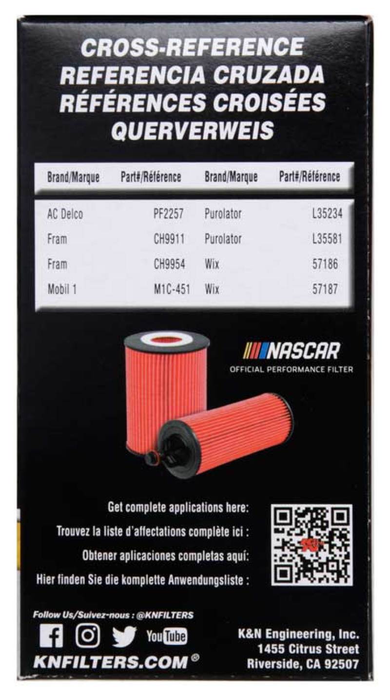 K&amp;N 2018 Audi RS3 2.5L Cartridge Oil Filter - HP-7010