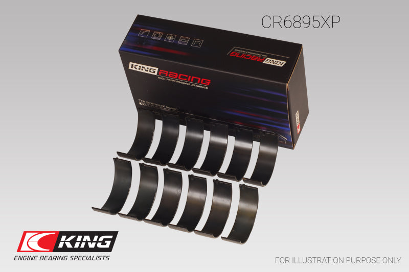King Ford Ecoboost 3.5L V6 (Size 0.25) pMaxBlack Coated Connecting Rod Bearing Set - CR6895XP0.25