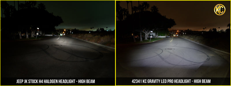KC HiLiTES 07-18 Jeep JK (Not for Rubicon/Sahara) 7in. Gravity LED Pro DOT Headlight (Pair Pack Sys) - 42341