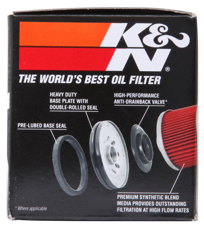 K&N Honda / Kawasaki / Arctic Cat / Suzuki / Triumph / Yamaha 2.594in OD x 2.813in H Oil Filter - KN-204-1
