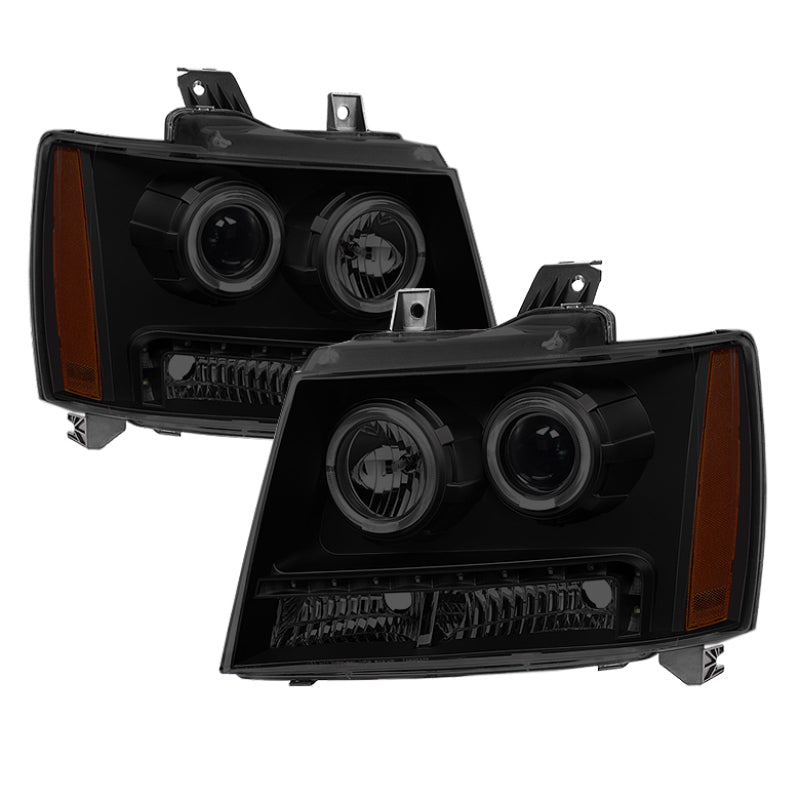 Xtune Chevy Suburban 1500/2500 07-14 Halo Projector w/LED Headlights Smoked PRO-JH-CSUB07-LED-BSM - 9030307