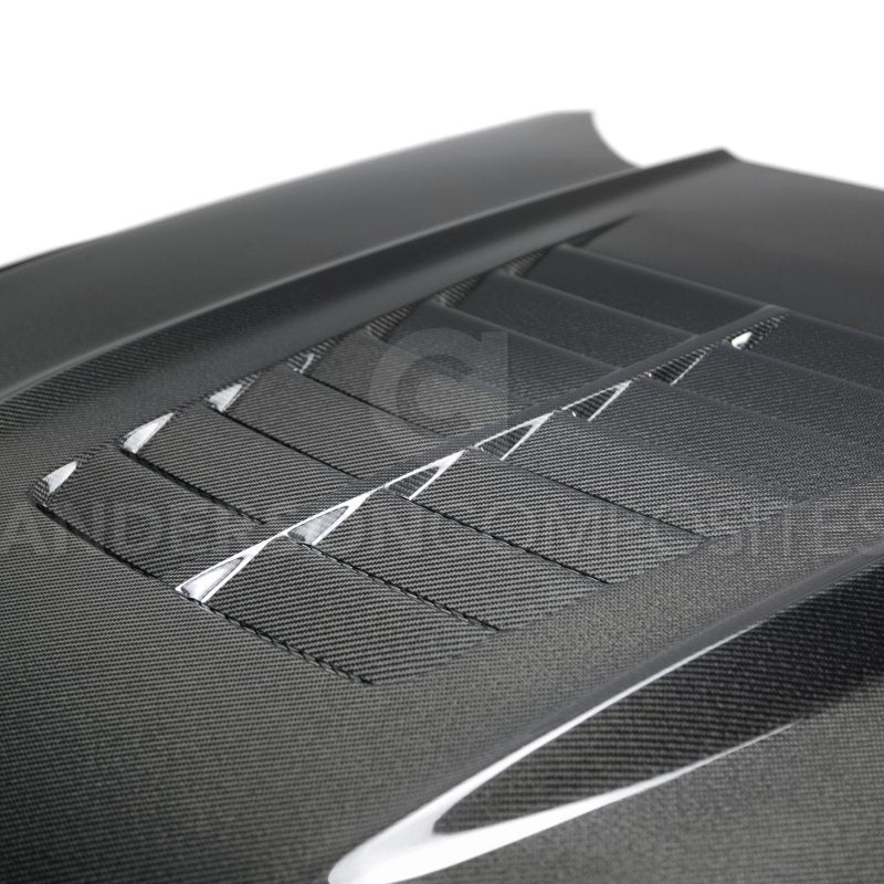 Anderson Composites 15-17 Ford Mustang (Excl. GT350/GT350R) Double Sided Type-GT5 Carbon Fiber Hood - AC-HD15FDMU-GT5-DS