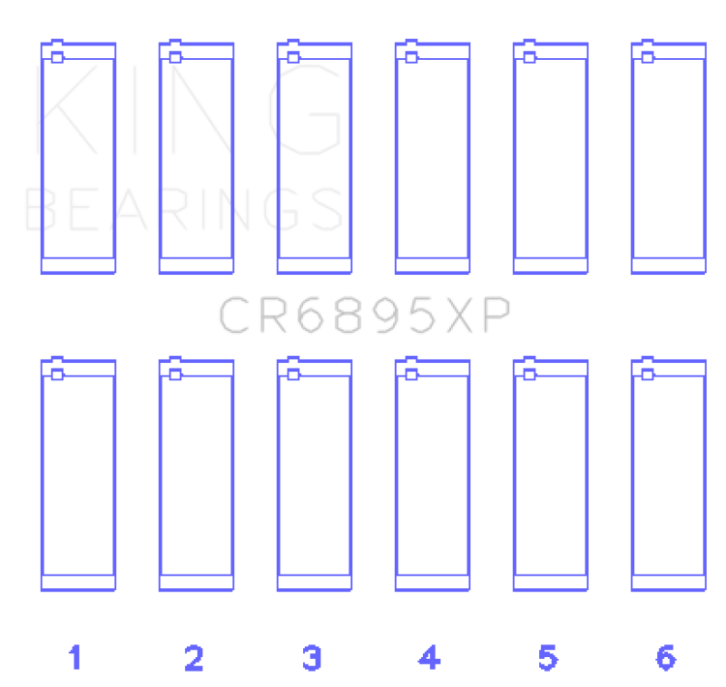 King Ford Ecoboost 3.5L V6 (Size 0.25) pMaxBlack Coated Connecting Rod Bearing Set - CR6895XP0.25