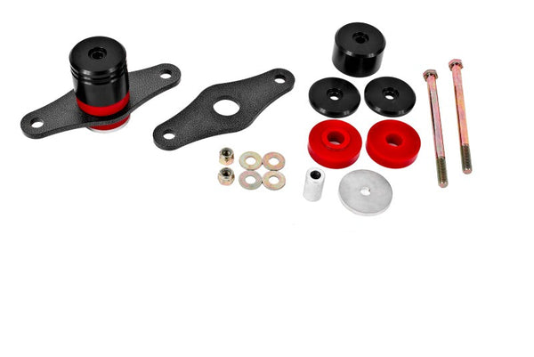 BMR 15-23 S550 Mustang Motor Mount Kit (Polyurethane) - Black Anodized - MM007 for 2005-2023 Ford Mustang - front view
