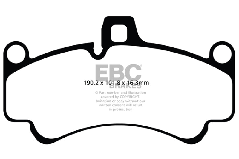 EBC 01-03 Porsche 911 (996) (Cast Iron Rotor only) 3.6 Twin Turbo GT2 Yellowstuff Front Brake Pads - DP41516R
