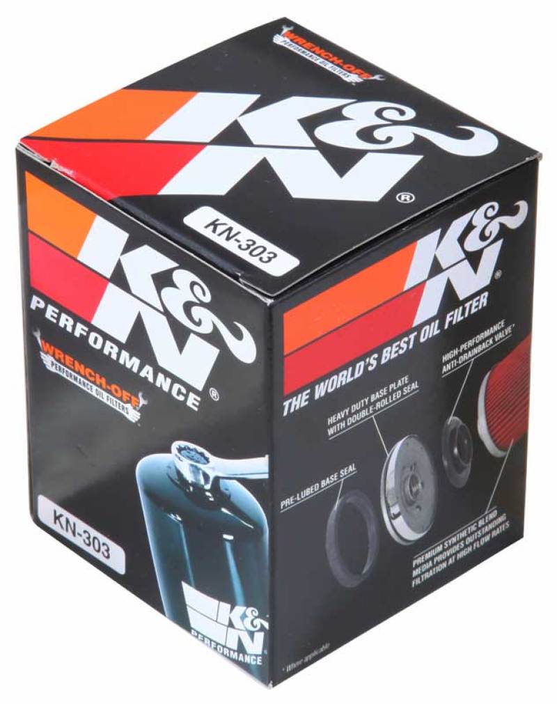 K&N Honda / Kawasaki / Yamaha / Polaris / Victory 2.688in OD x 3.344in H Oil Filter - KN-303