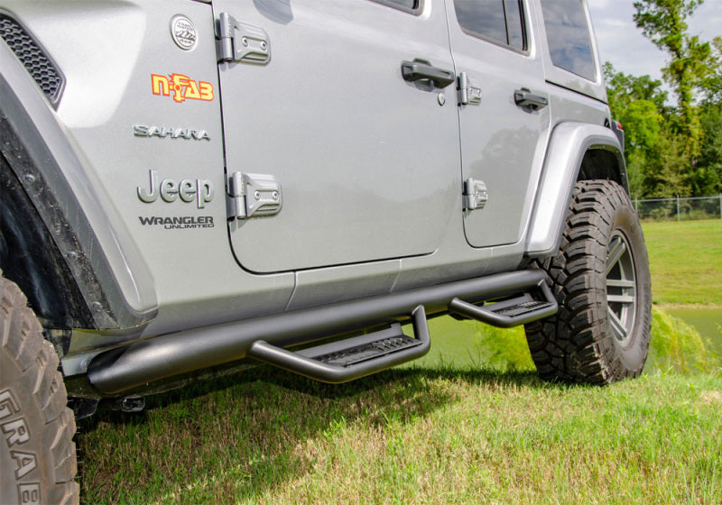N-Fab Podium LG 2019 Jeep Wrangler JT 4DR Truck - Full Length - Tex. Black - 3in - HPJ1980T-TX