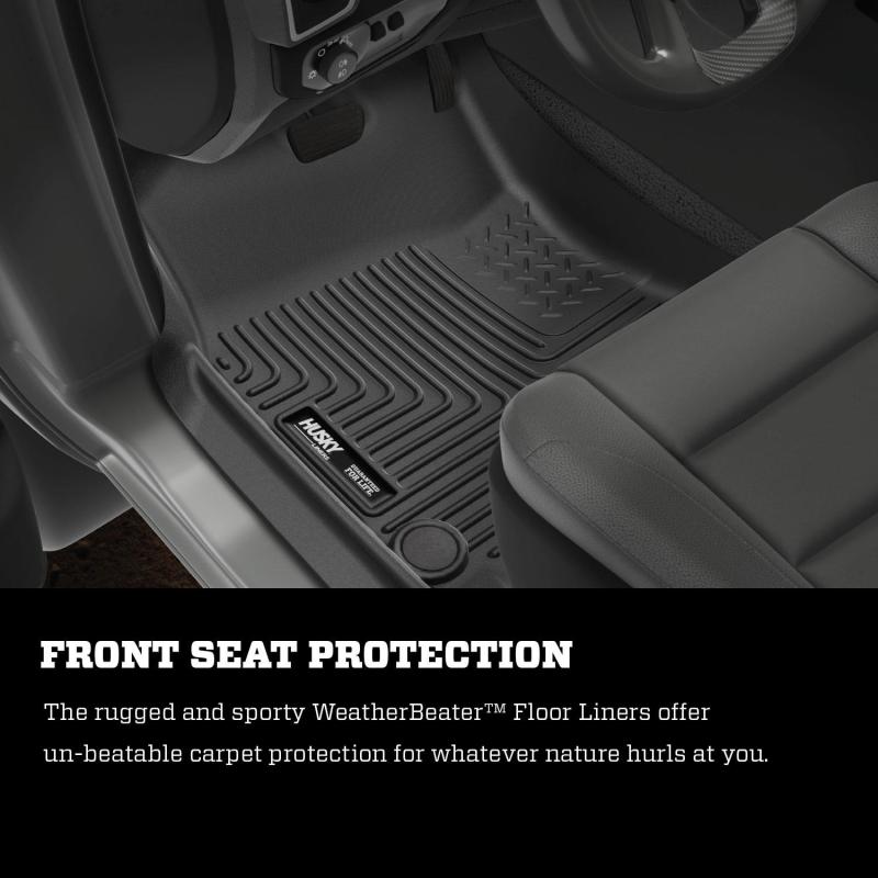Husky Liners 03-12 Dodge Ram 1500/2500/3500 Series Regular/Quad Cab WeatherBeater Black Floor Liners - 18031