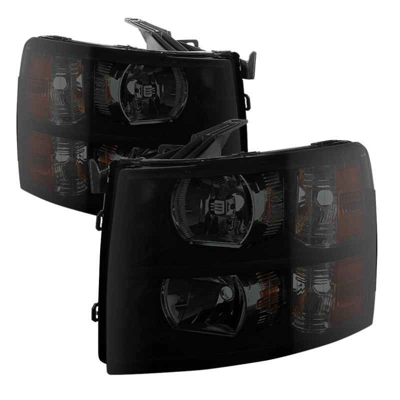 Xtune Chevy Silverado 07-13 Crystal Headlights Black Smoked HD-JH-CS07-AM-BSM - 9030260