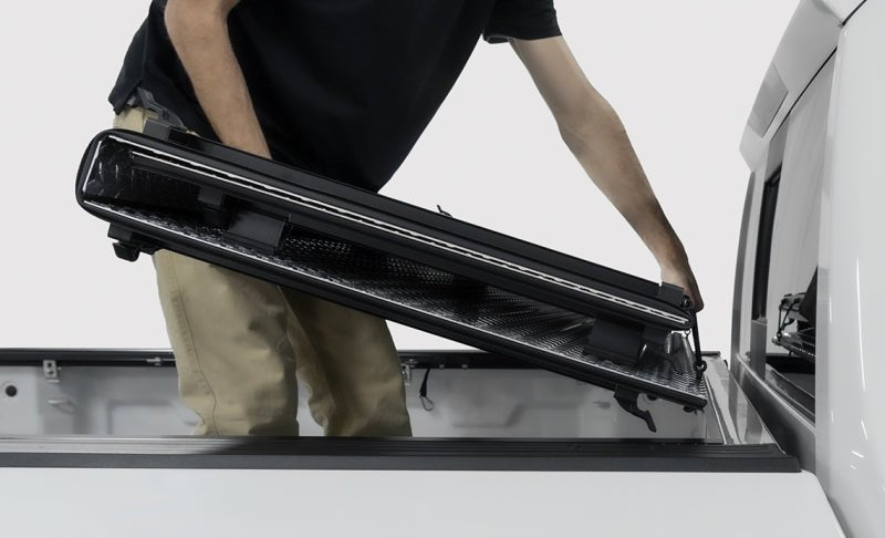 Access LOMAX Tri-Fold Cover 16-20 Toyota Tacoma 6in Box Split Rail - Black Urethane - ACCB3050029